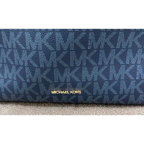 Michael Kors Jet NWT Large Tote Bag Navy Blue Logo Shoulder Handbag 11 X 15 X 5" - Picture 10 of 14
